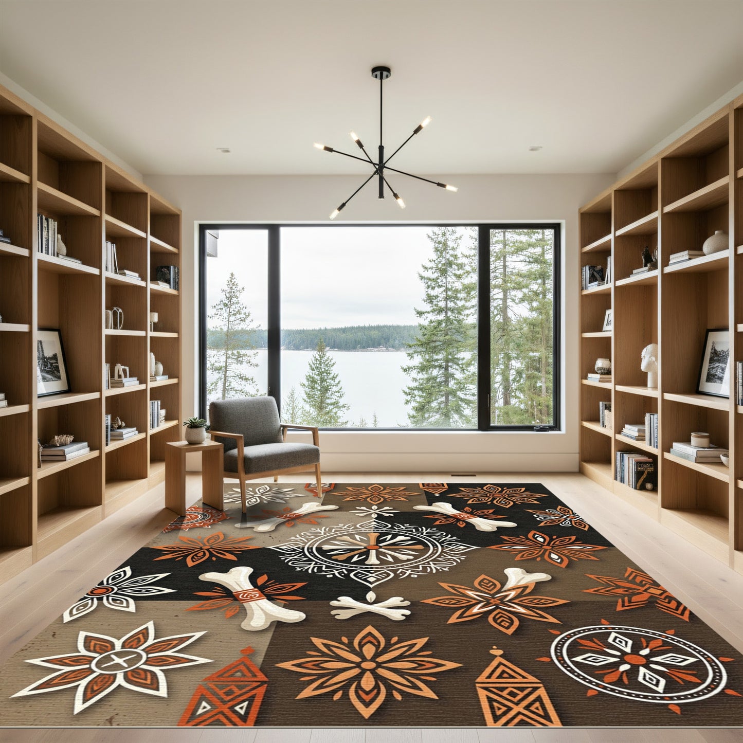 Tribal Bone And Blossom Collage Rug