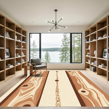 Natural Wood Grain Vertical Lines Rug