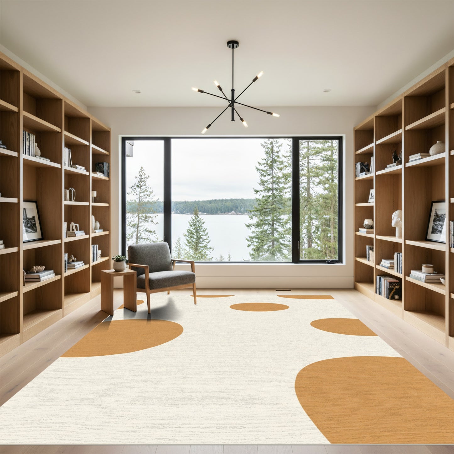 Terracotta Abstract Organic Shapes Rug