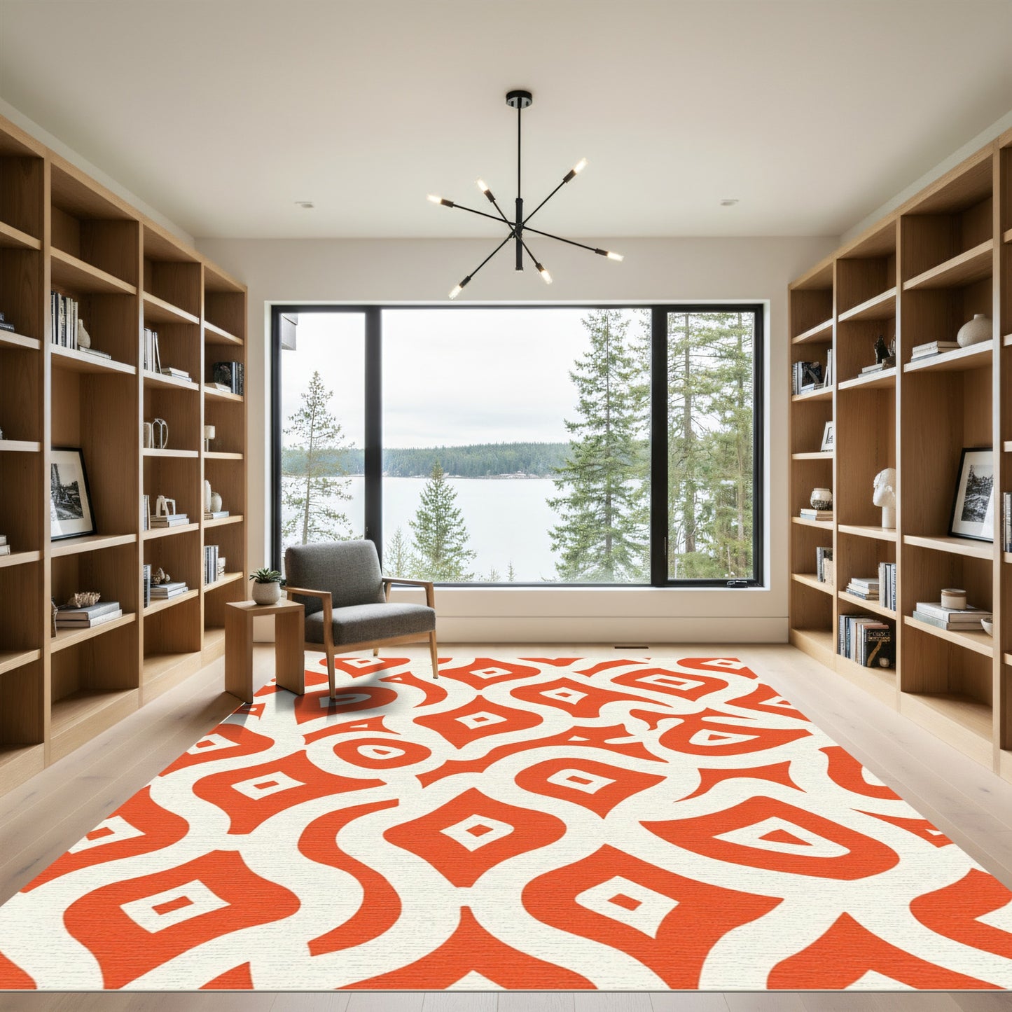 Orange Diamond Tribal Arch Rug
