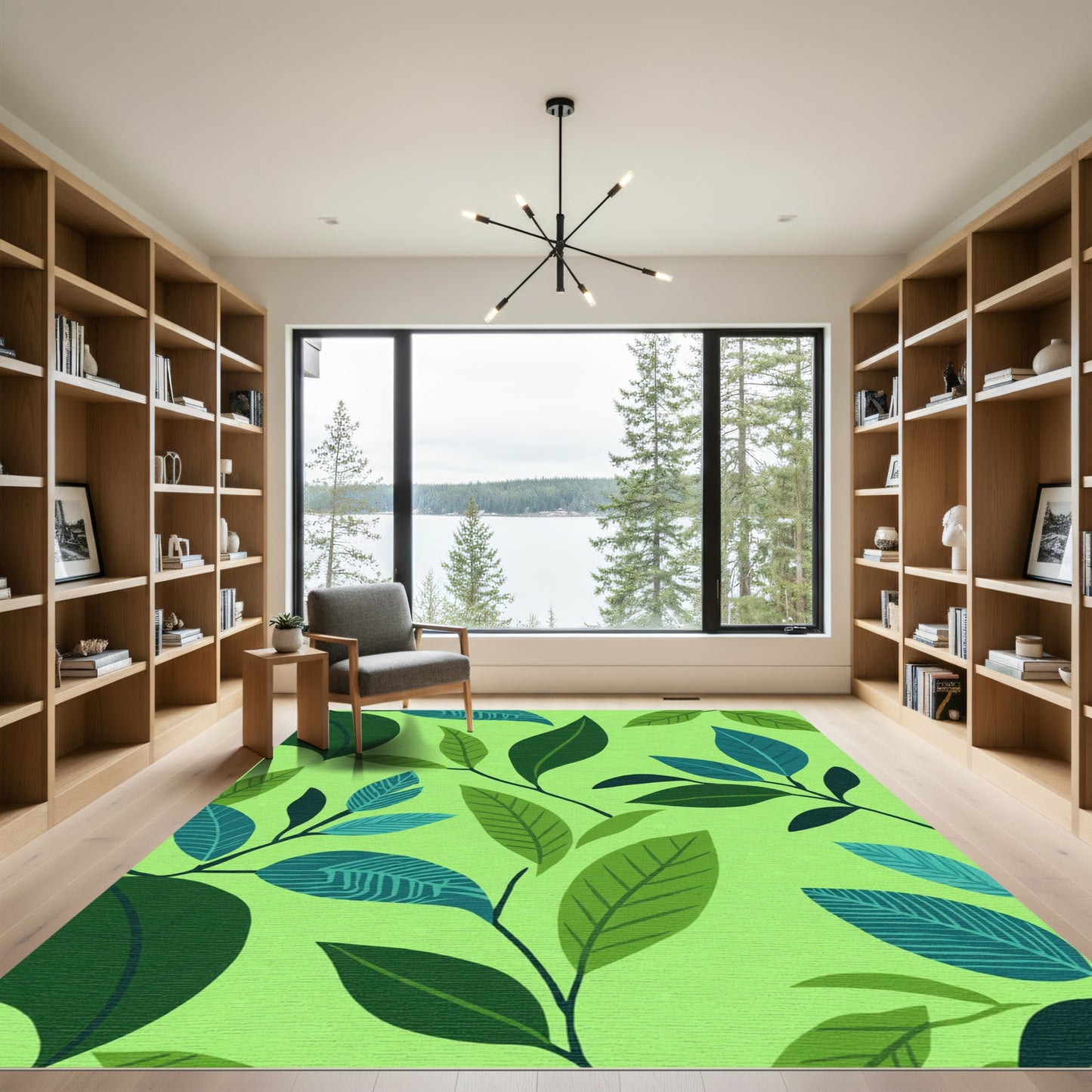 Lush Green Leafy Branches Rug