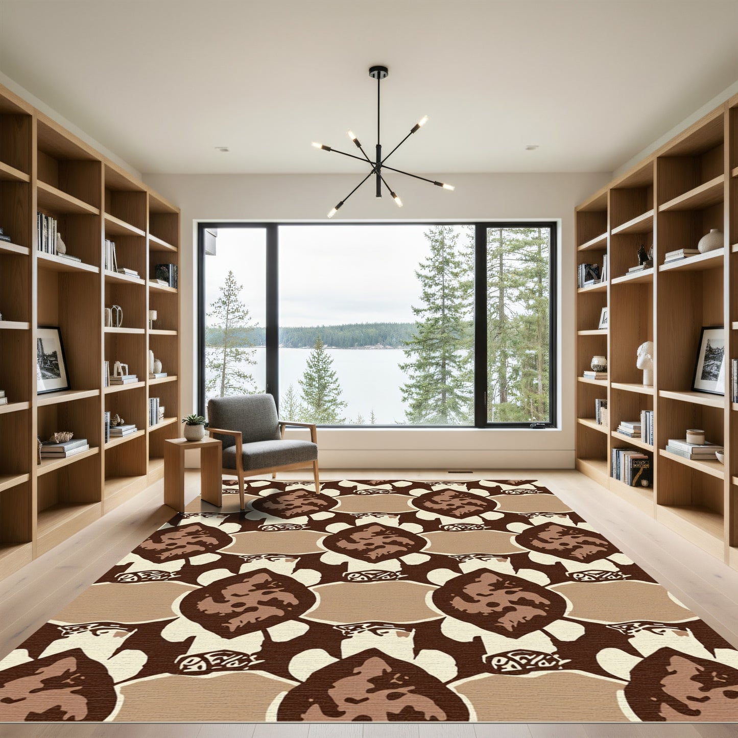 Earth Tones Organic Oval Collage Rug