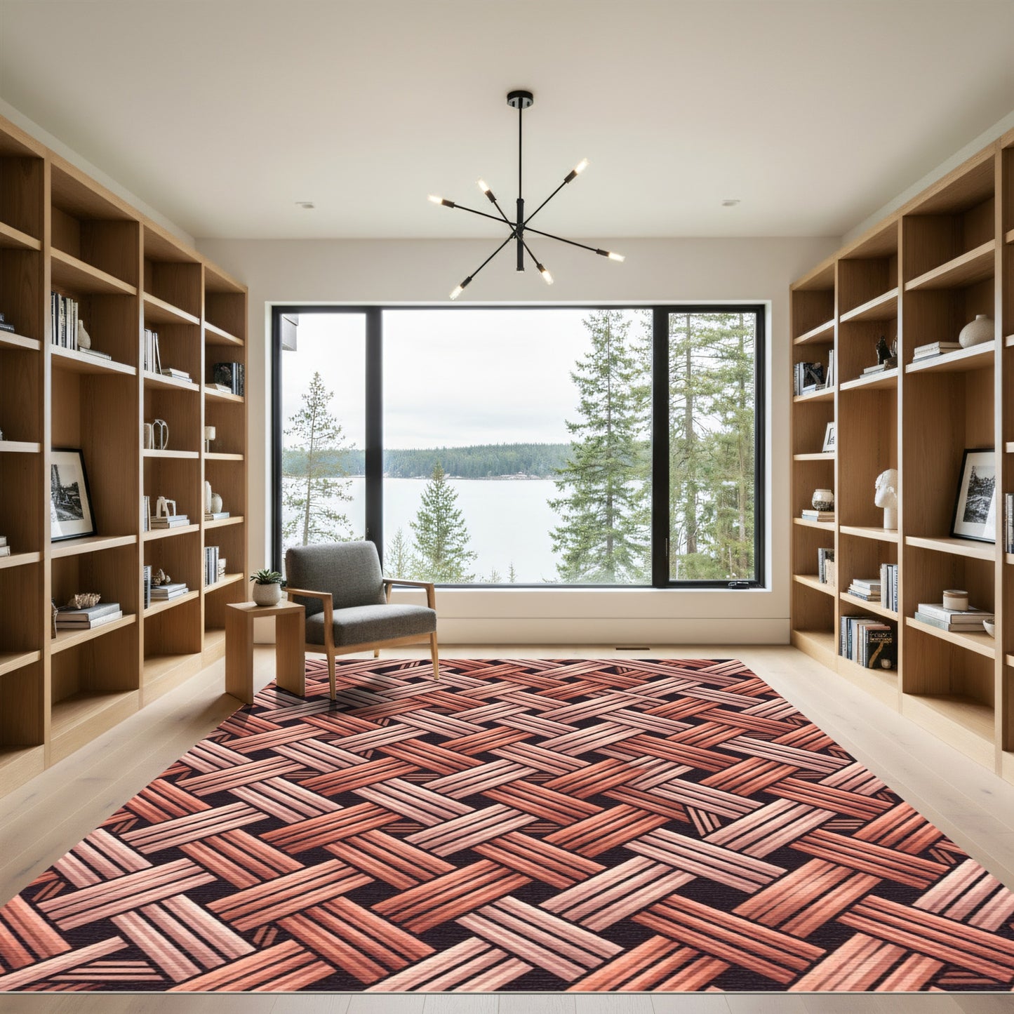 Woven Terracotta Diagonal Weave Rug