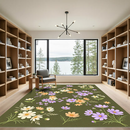 Pastel Floral Burst Arrangement Rug