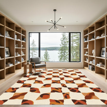 Warm Earthy Tones Abstract Square Rug