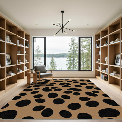 Brown Black Organic Spots Rug