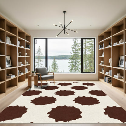 Brown Cream Irregular Spots Rug