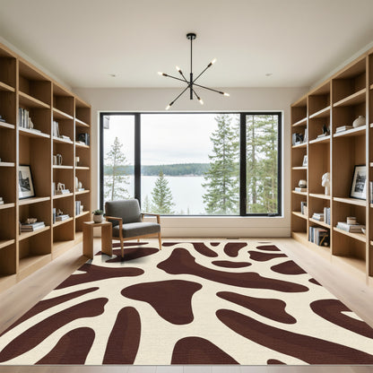 Brown Cream Organic Shape Rug