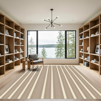 Earthy Neutral Stripes Rug