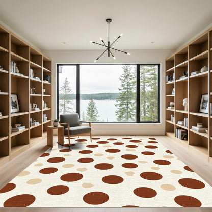Brown Cream Polka Dot Overlay Rug