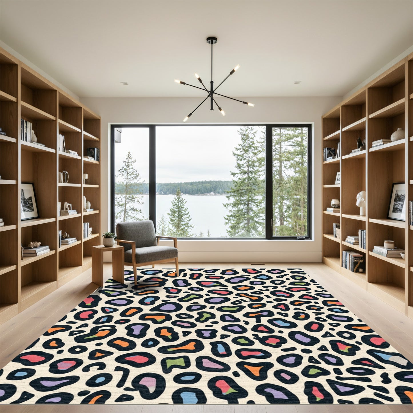 Colorful Leopard Spots Abstract Rug