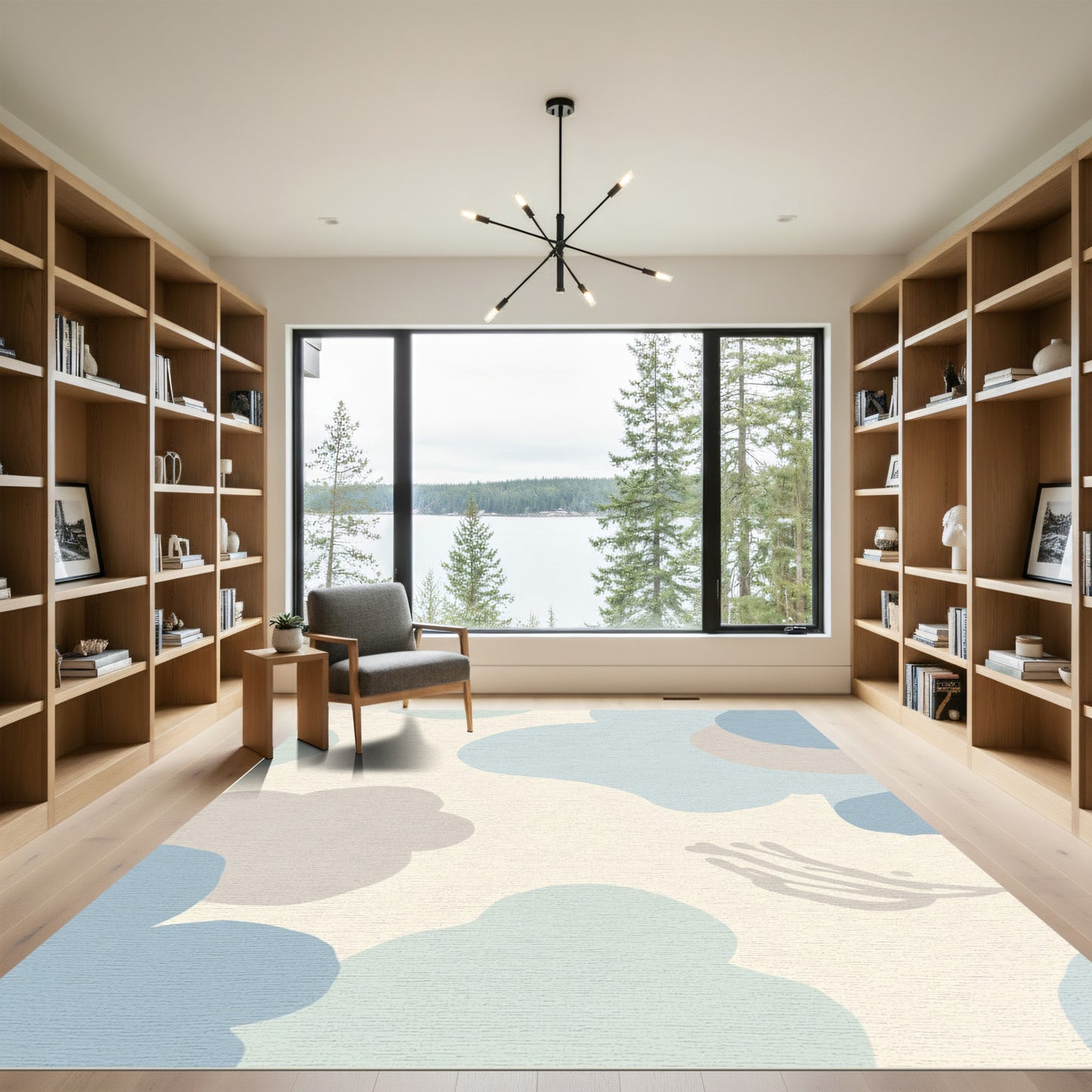 Soft Pastel Cloudscape Abstract Shapes Rug