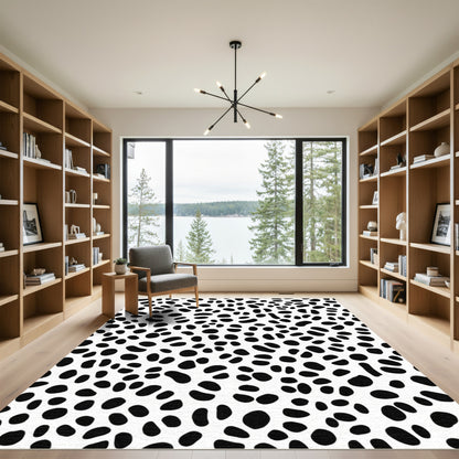 Black White Animal Spots Rug
