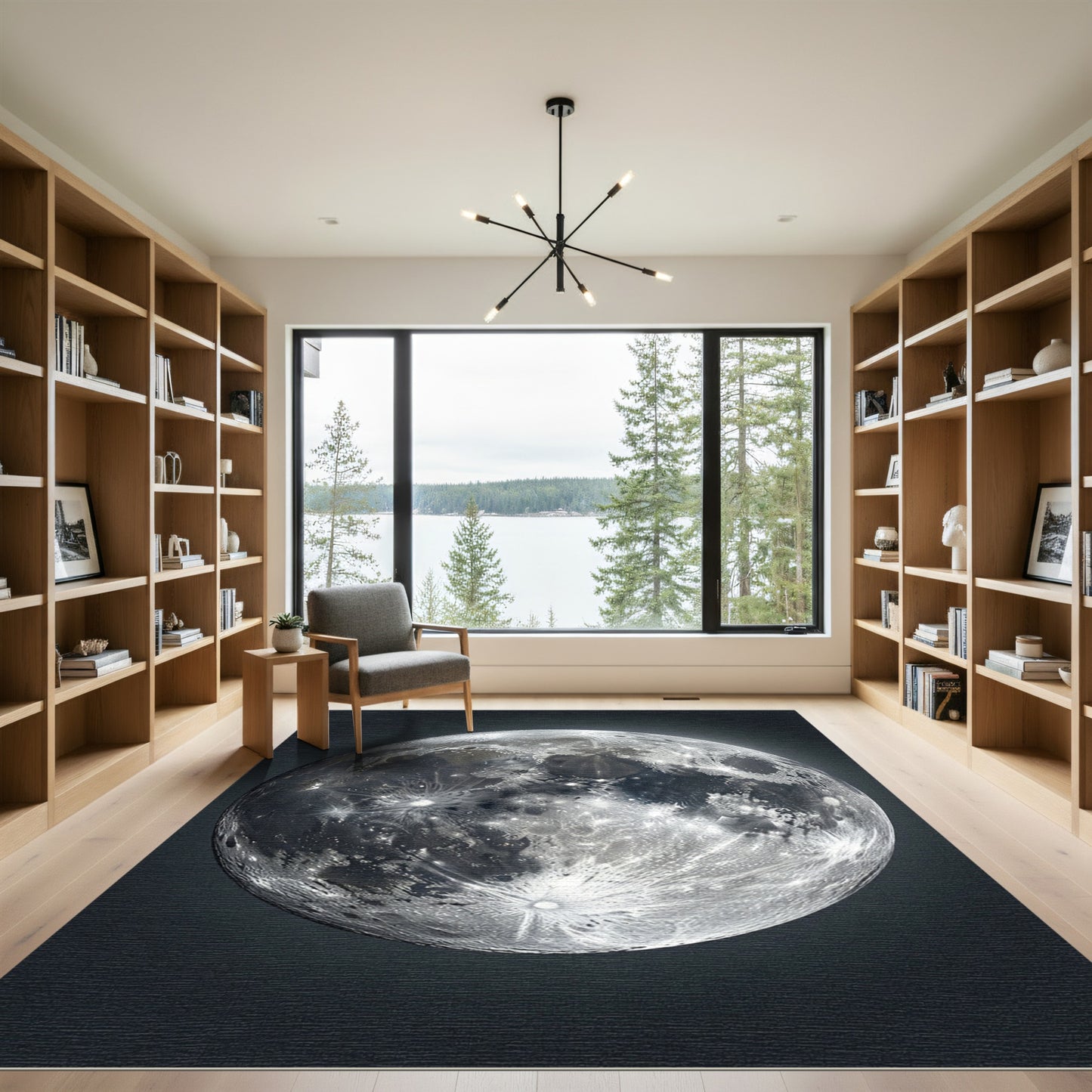 Lunar Crater Full Moon Surface Rug