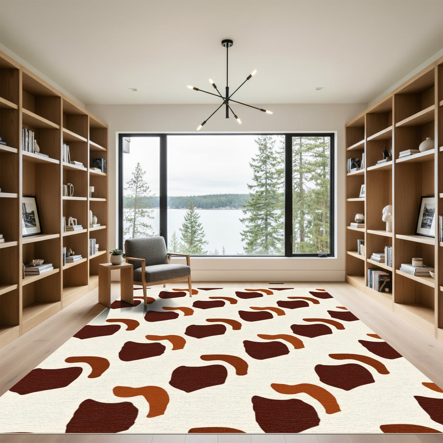 Abstract Earthy Tone Organic Spots Rug