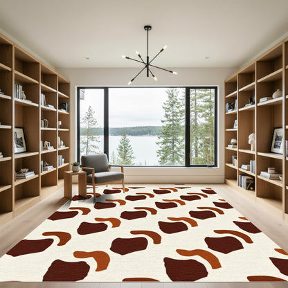 Abstract Earthy Tone Organic Spots Rug