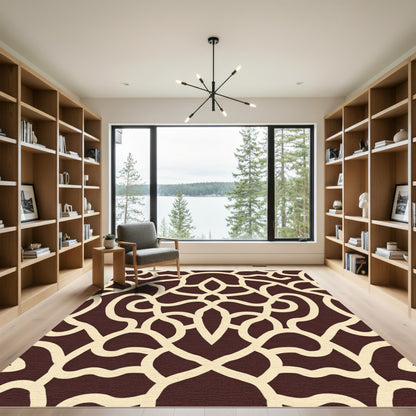 Crimson Cream Intertwined Medallion Rug