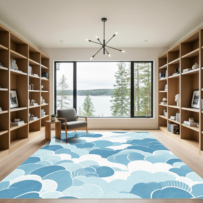 Serene Blue Sky Cloudscape Rug