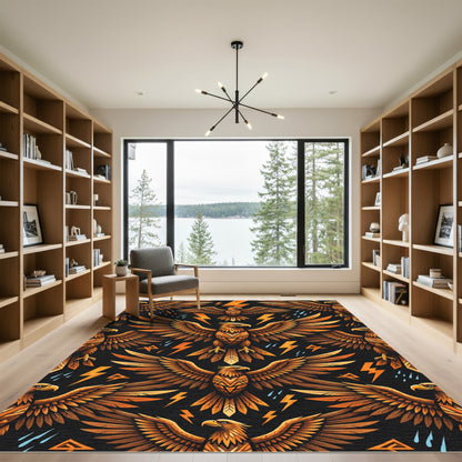 Golden Eagle Lightning Dark Tribal Rug