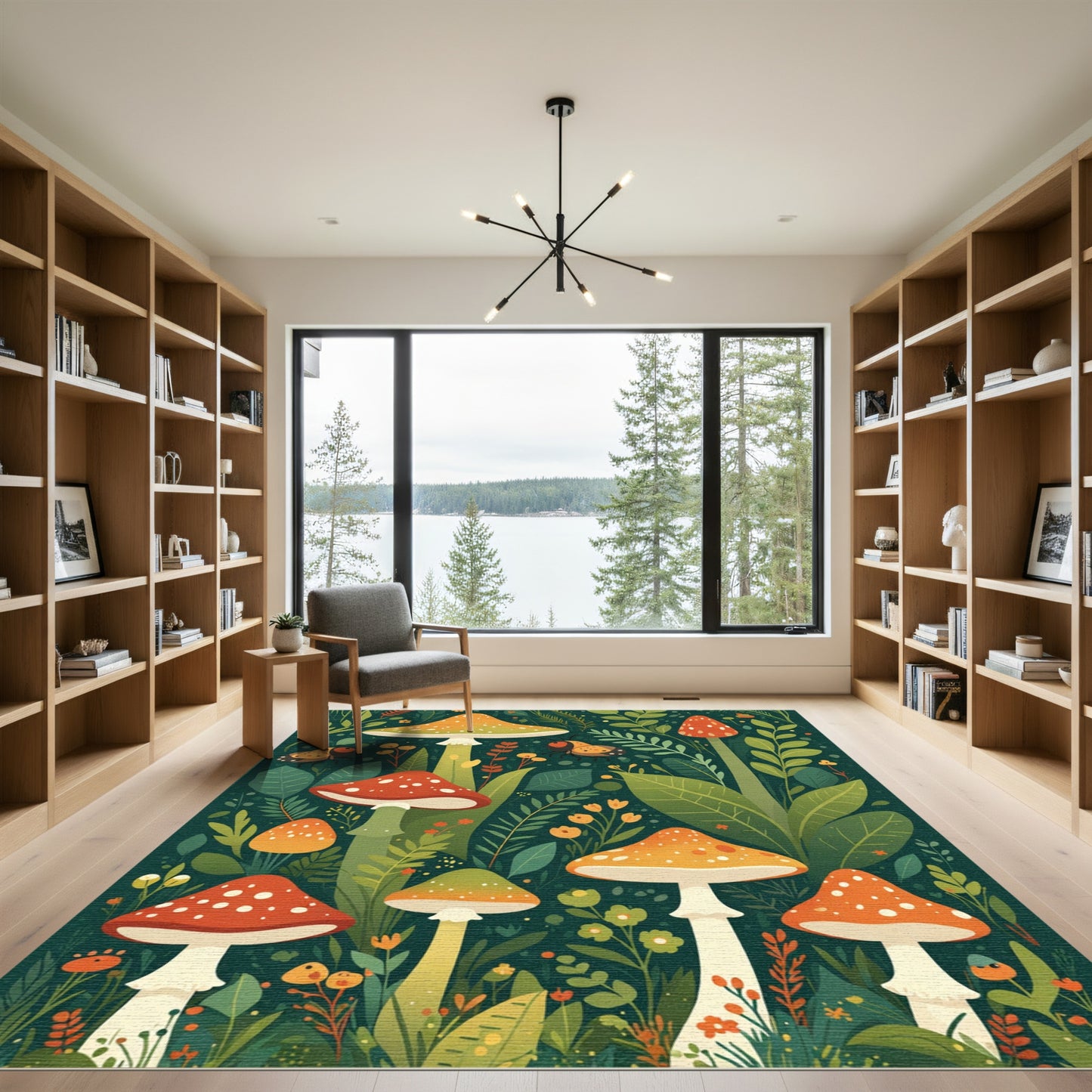Whimsical Toadstool Garden Beetles Rug