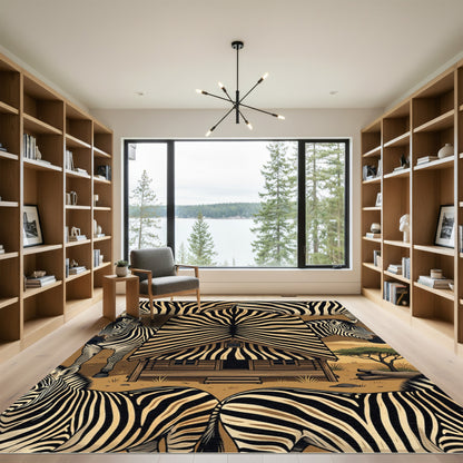 Bold Zebra Stripes Cabin Graphic Rug