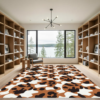 Brown Black White Spotted Animal Aura Rug