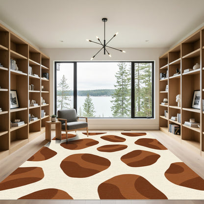 Brown Cream Irregular Spots Rug