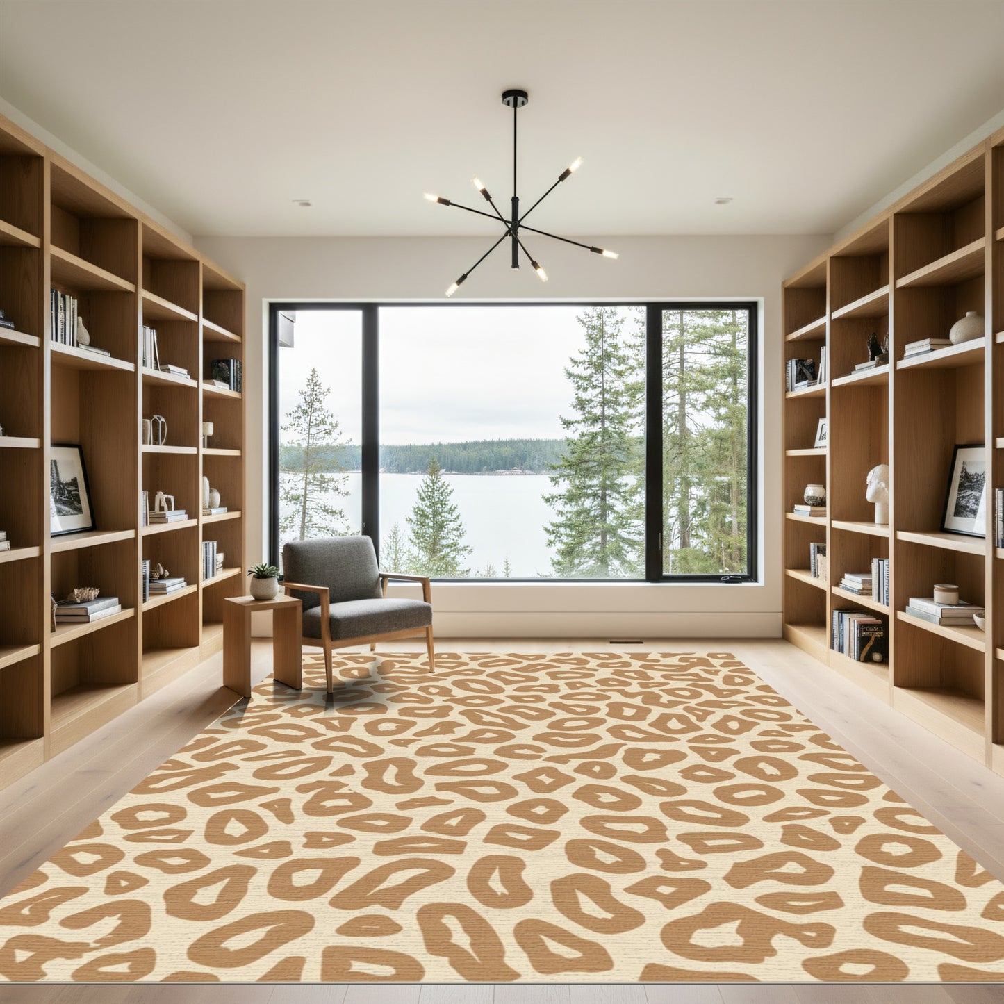 Tan Abstract Spots Rug