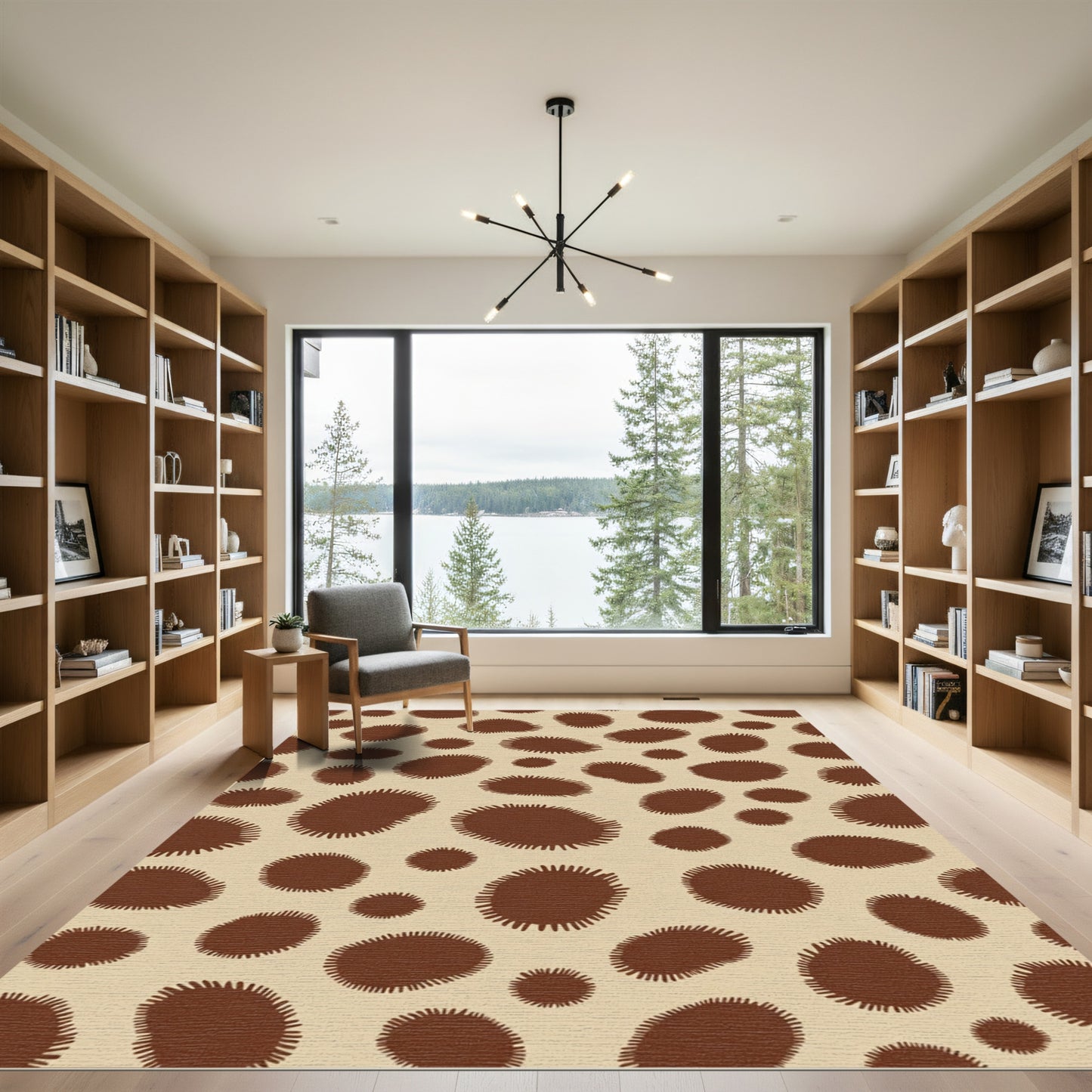 Brown Spots Organic Composition Rug