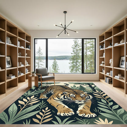 Bold Tiger Forest Scene Rug