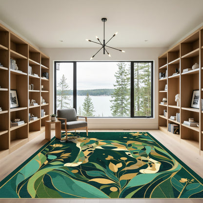 Emerald Jungle Jaguar Mosaic Rug