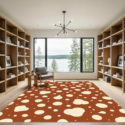 Terracotta Cream Polka Dot Scatter Rug