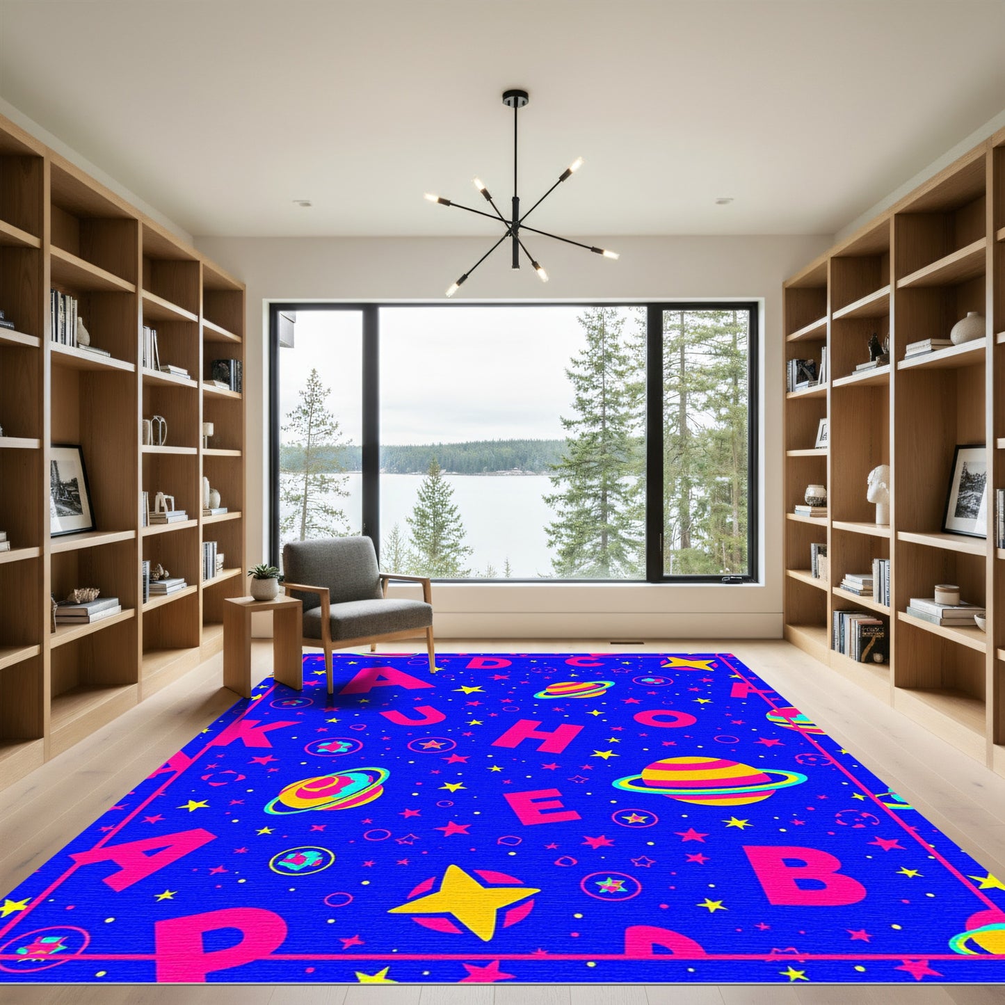 Cosmic Alphabet Planets Stars Rug