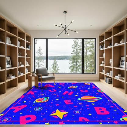 Cosmic Alphabet Planets Stars Rug