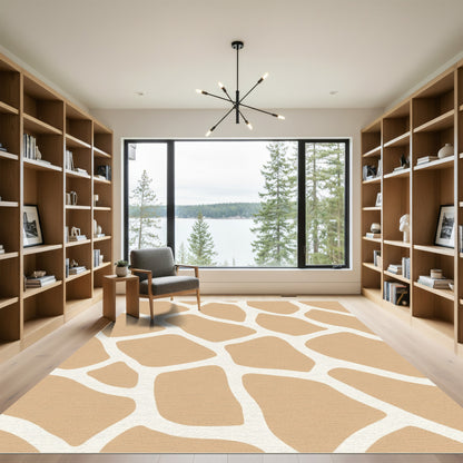 Camel Cream Giraffe Skin Pattern Rug