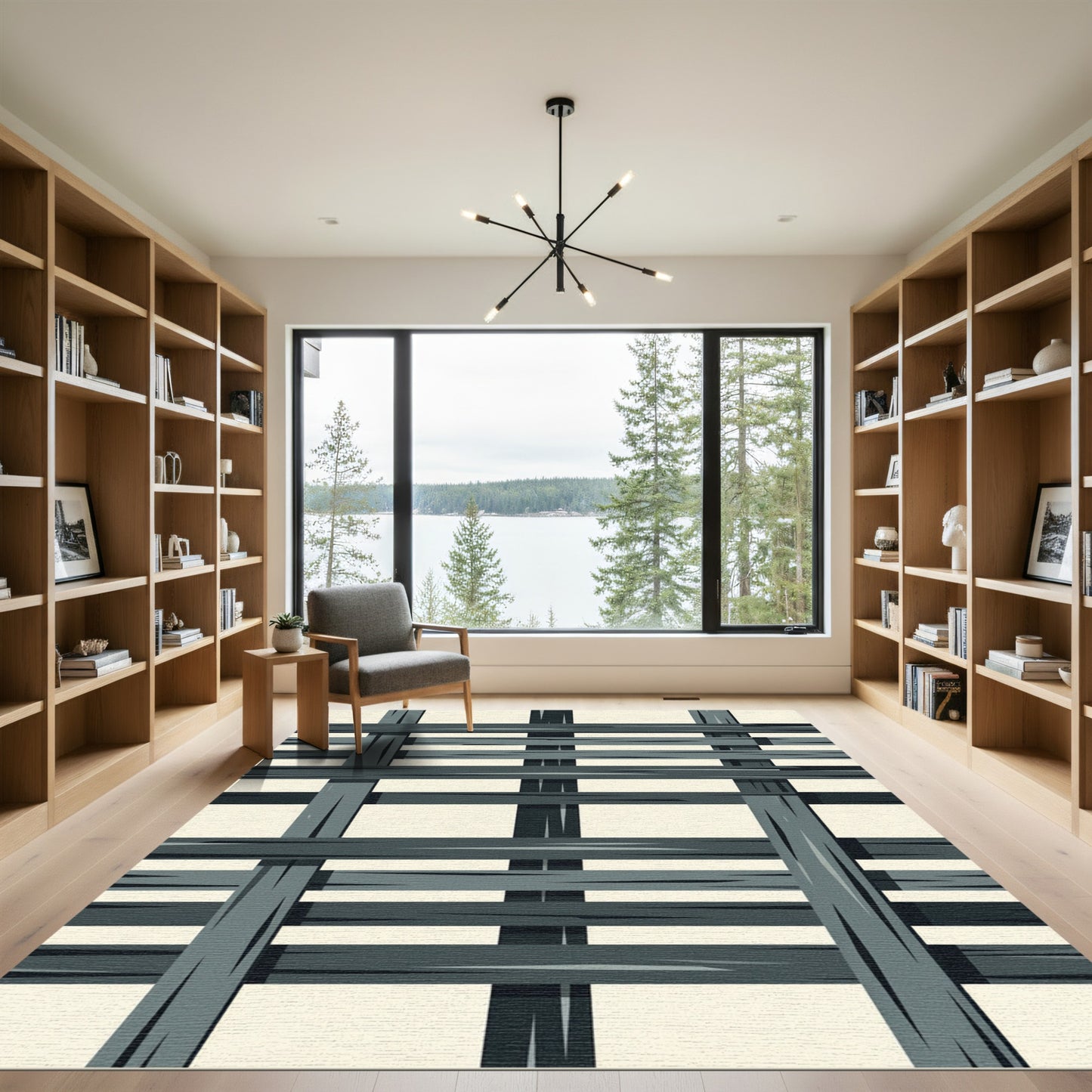 Dark Gray Woven Rectangle Rug