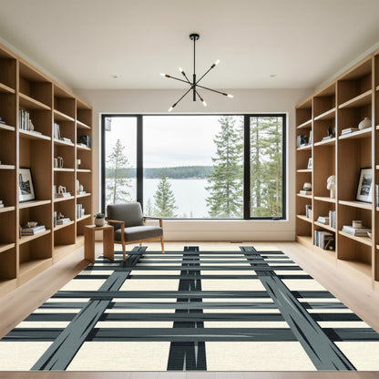 Dark Gray Woven Rectangle Rug