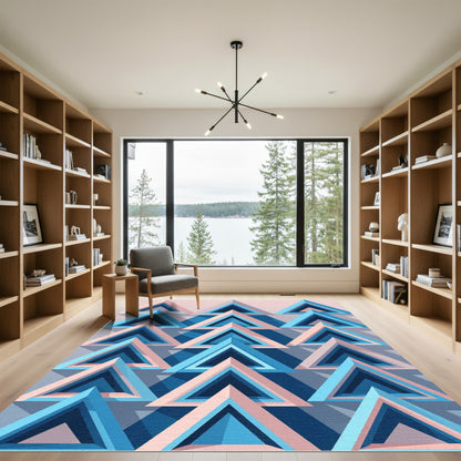 Layered Triangle Geometric Composition Rug