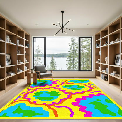Groovy Psychedelic Blob Abstract Rug