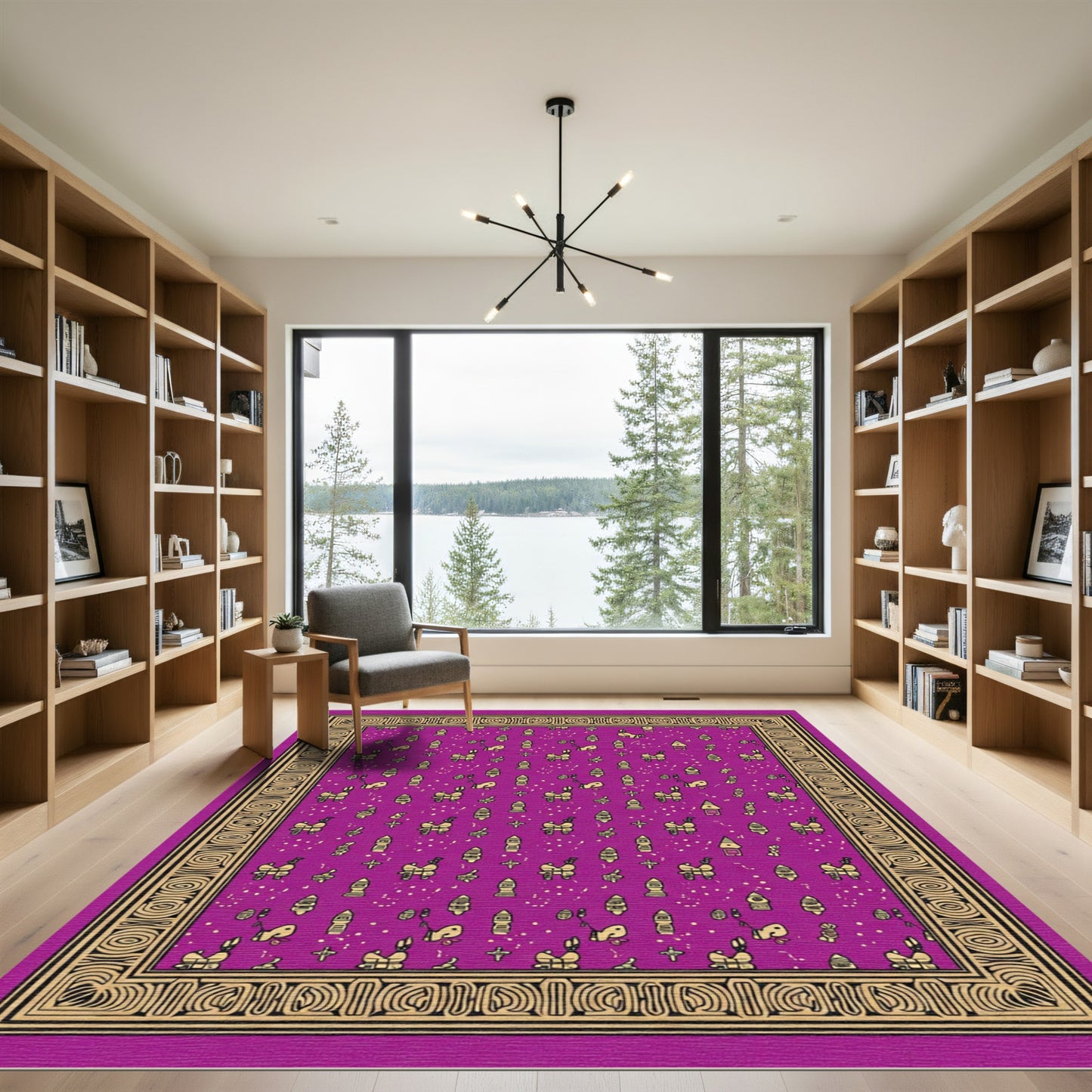 Purple Whimsical Carousel Horse Scatter Rug