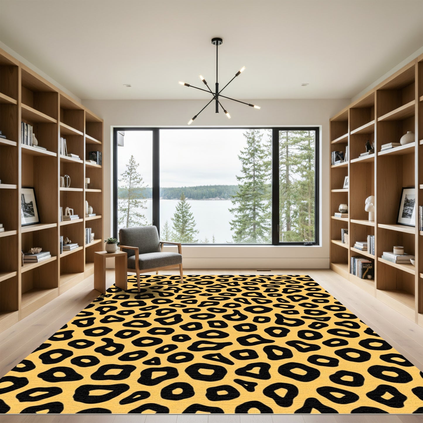 Bold Yellow Leopard Spot Rug