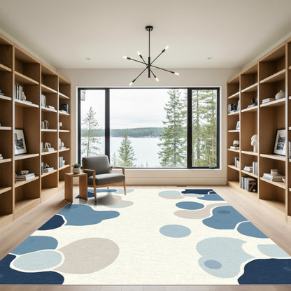 Organic Blue Terra Abstract Shapes Rug