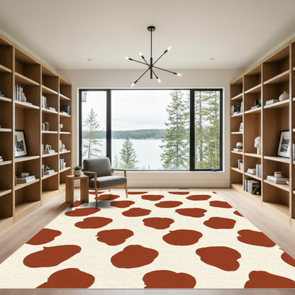 Brown Spotted Organic Shape Rug