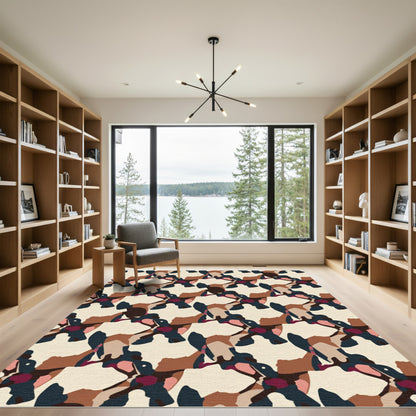 Abstract Earthy Organic Overlay Rug