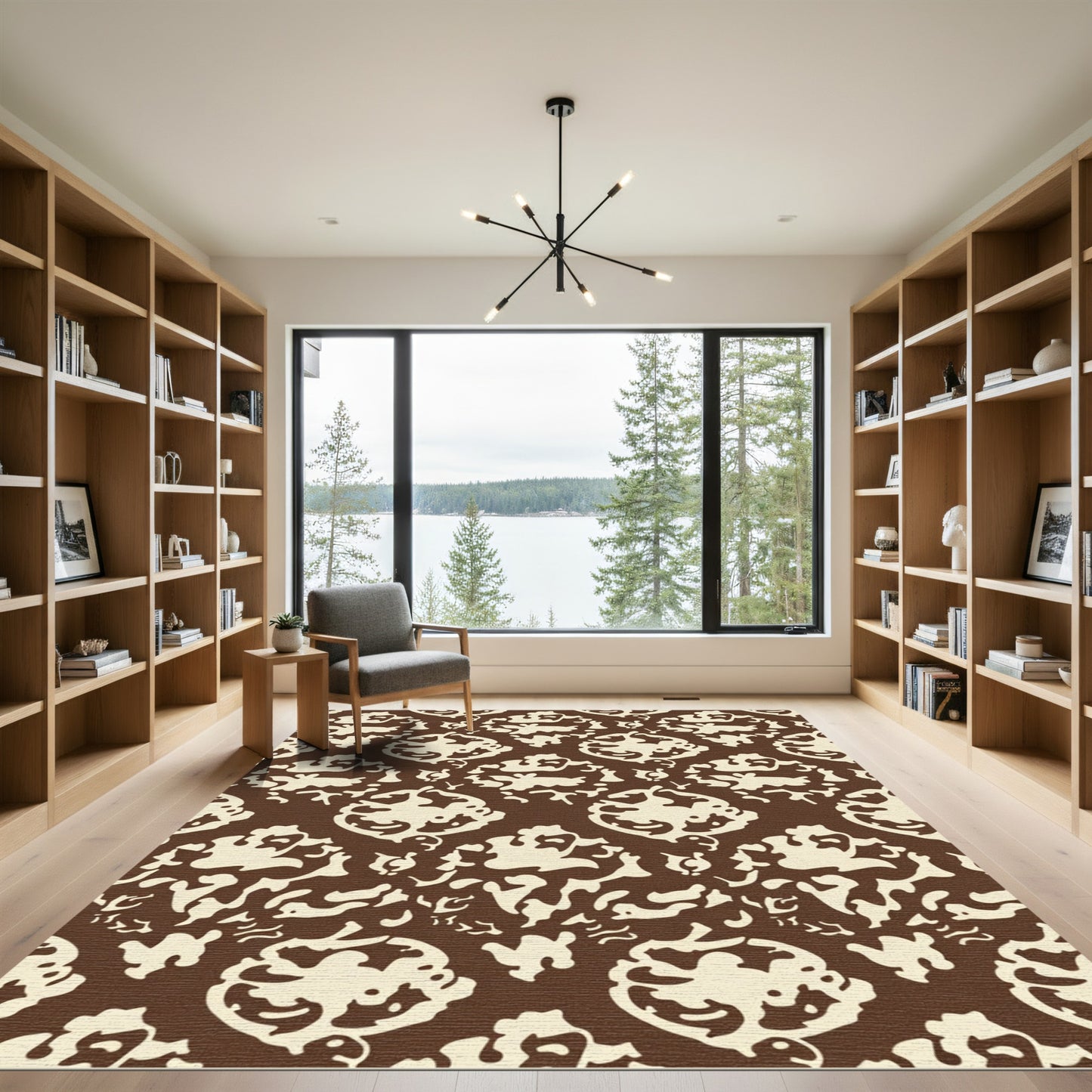 Rich Chocolate and Cream Organic Blooms Rug