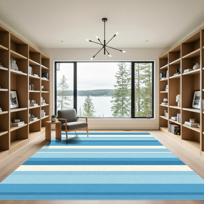 Ocean Gradient Horizontal Stripe Rug