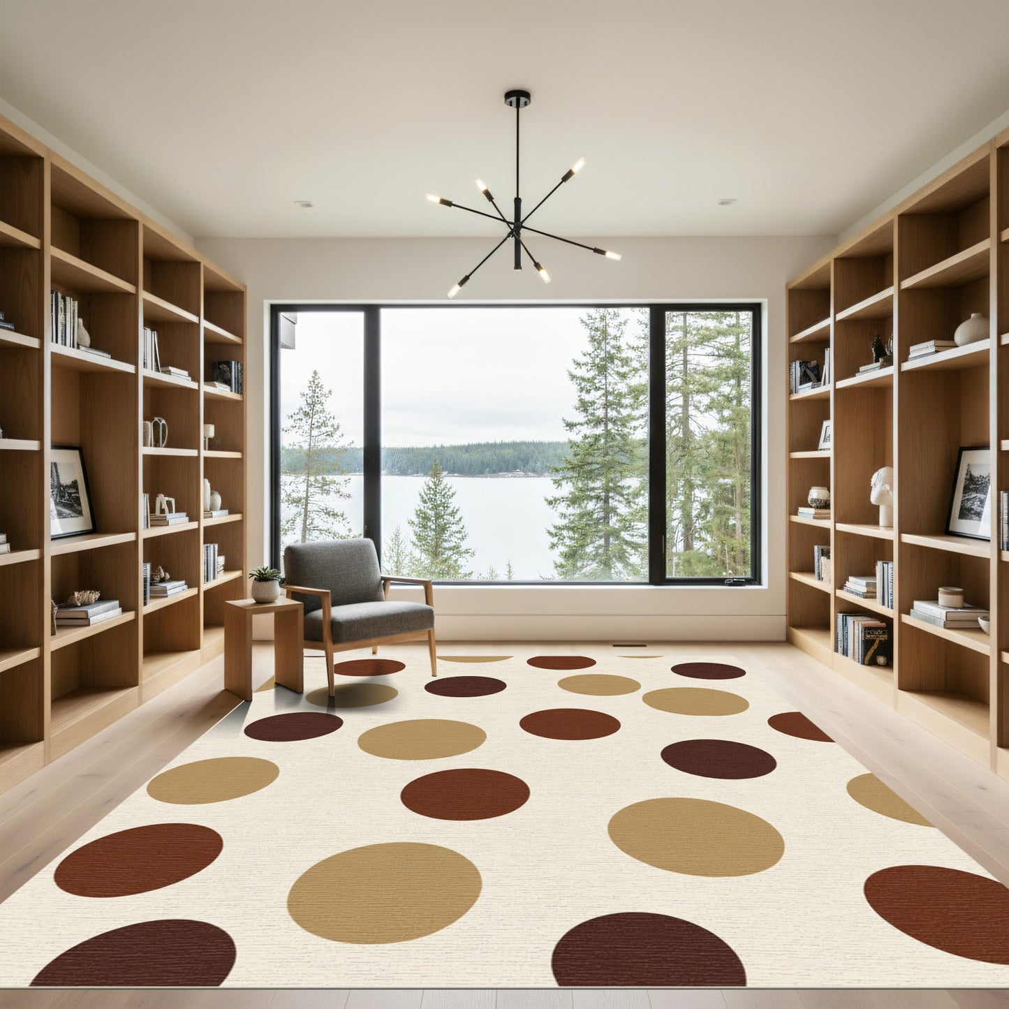 Earthy Brown Polka Dot Scatter Rug