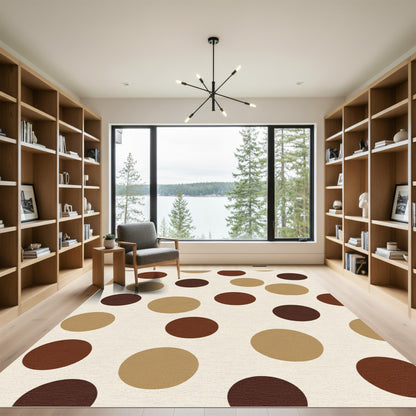 Earthy Brown Polka Dot Scatter Rug