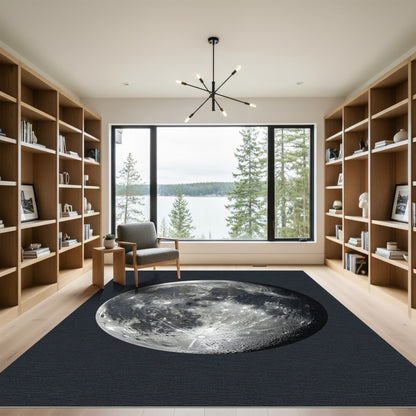 Detailed Full Moon Lunar Surface Orb Rug