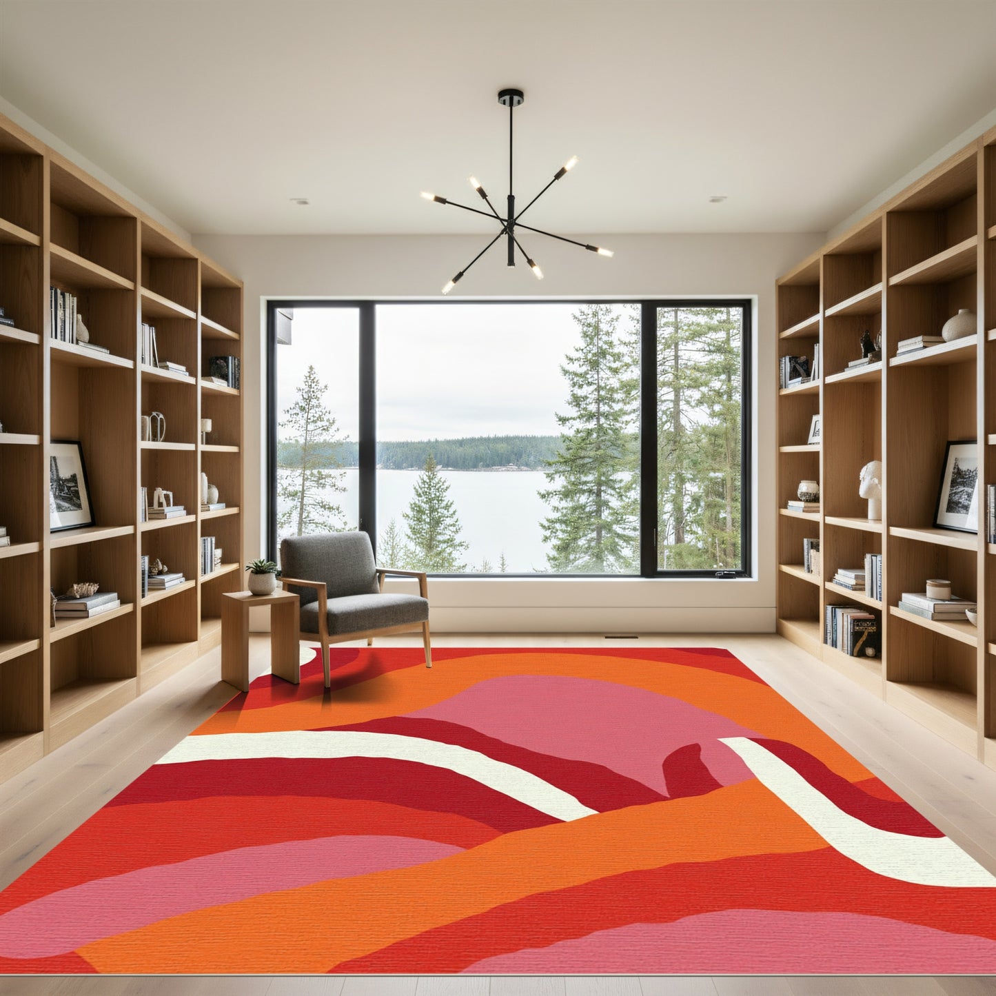 Warm Abstract Wave Rug